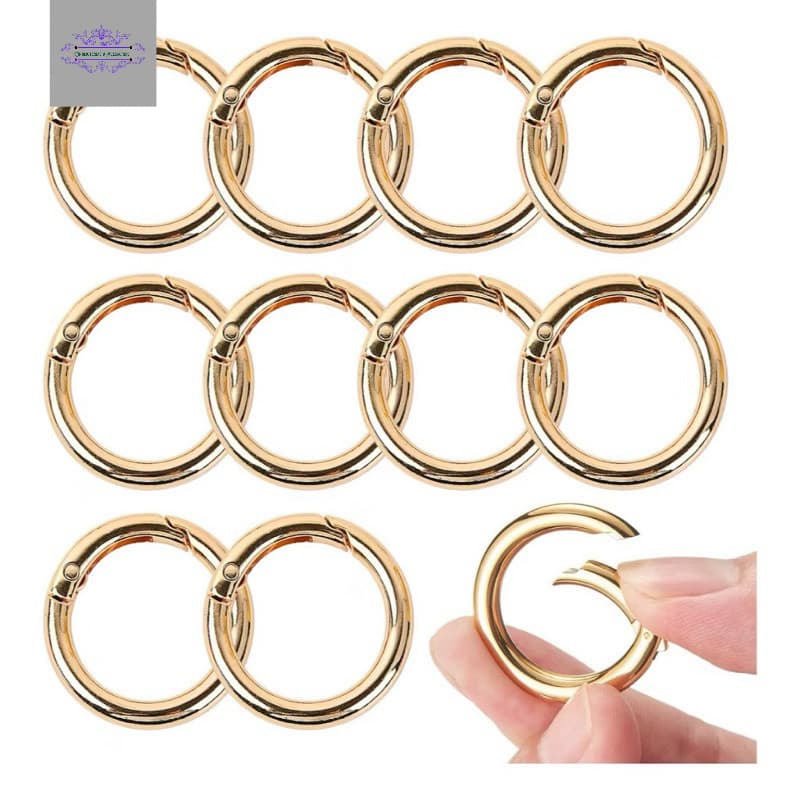 Argolas Articuladas Mosquetão 25MM Banho Zamac Dourado/Prata/10/20/30 Peças