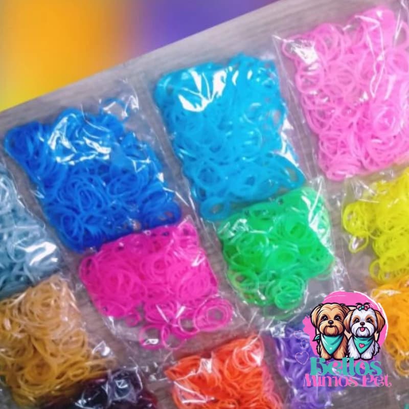 1000 ELÁSTICOS Grosso SILICONE (5 CORES) PENTEADOS PET BANHO E TOSA PULSEIRA INFANTIL.