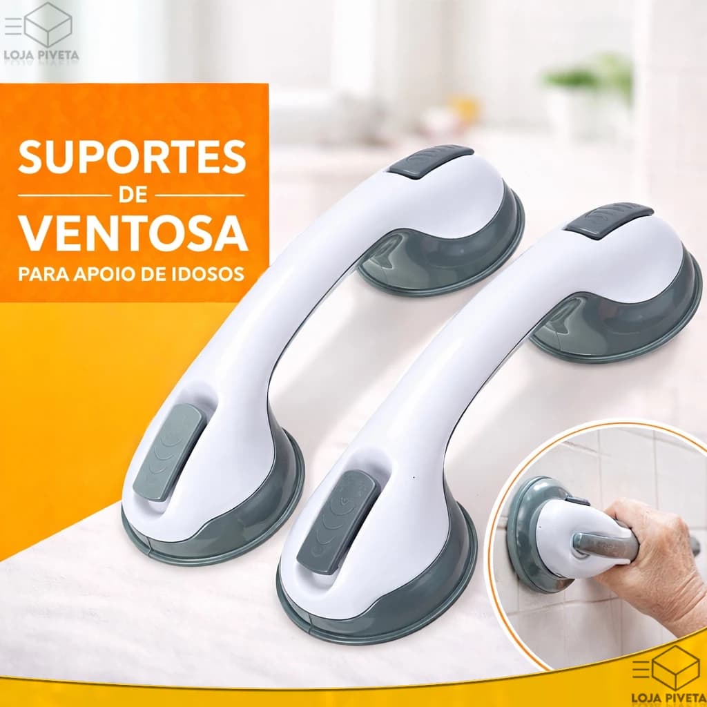 Suporte de Apoio Com Ventosa Barra Portátil Para Idosos Crianças Deficientes Banheiro Fixação Vidros