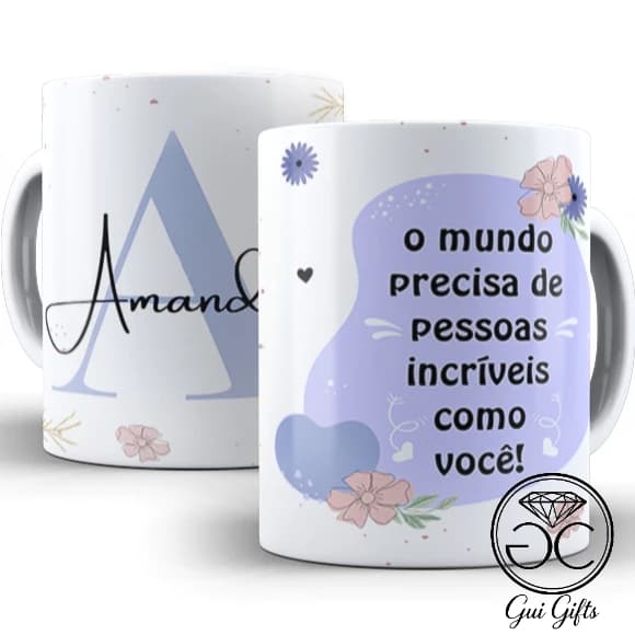 Caneca Xícara Personalizada Com Seu Nome – Presente Criativo Porcelana 325ml