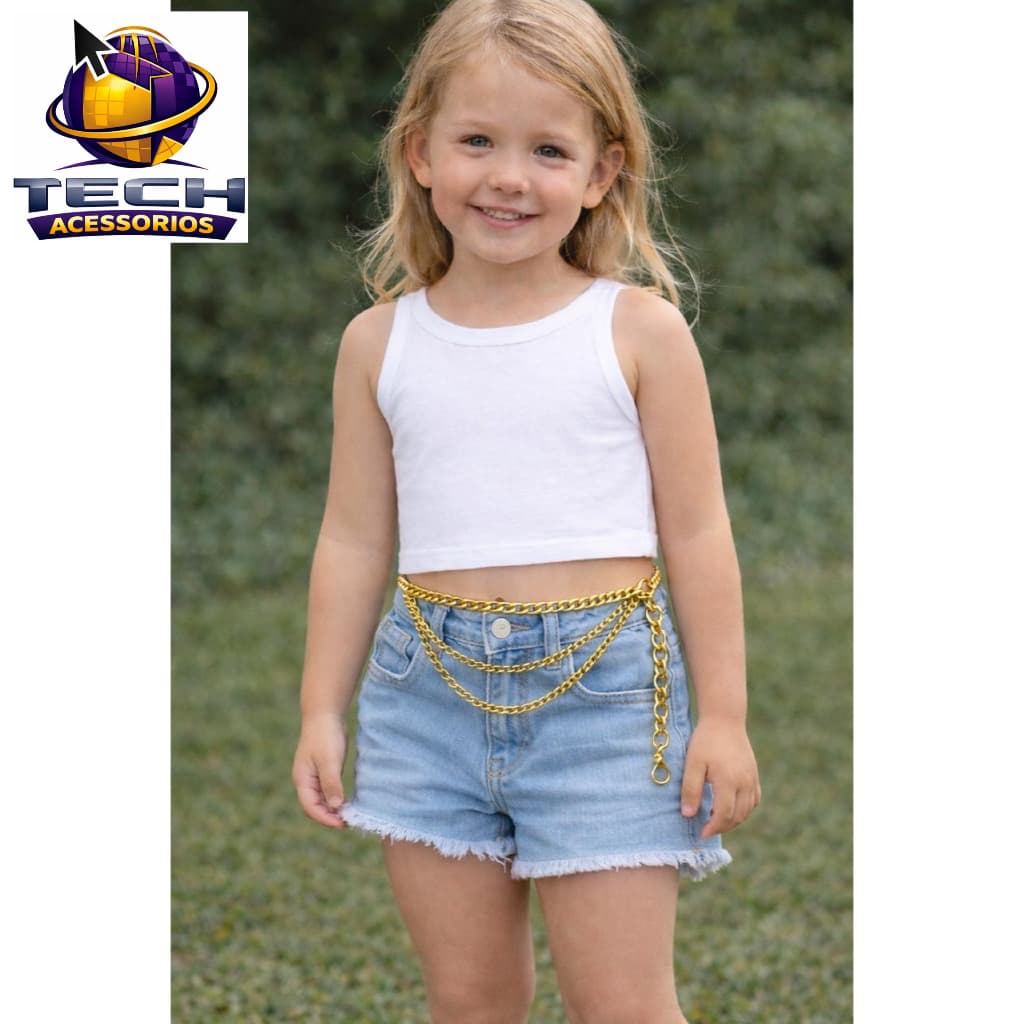 Cinto infantil estiloso 2 corrente Grosso