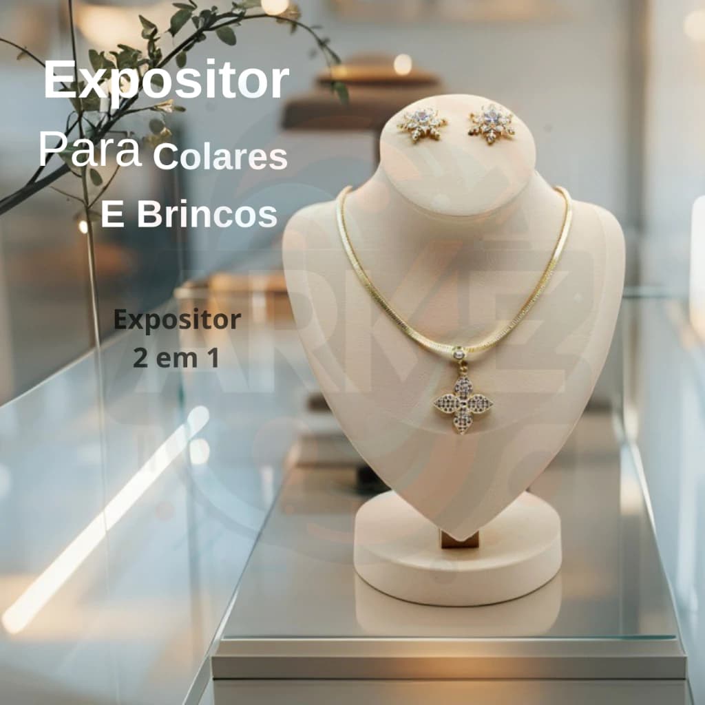 Expositor de Colares e Brincos Luxo Porta Joias Organizador Elegante