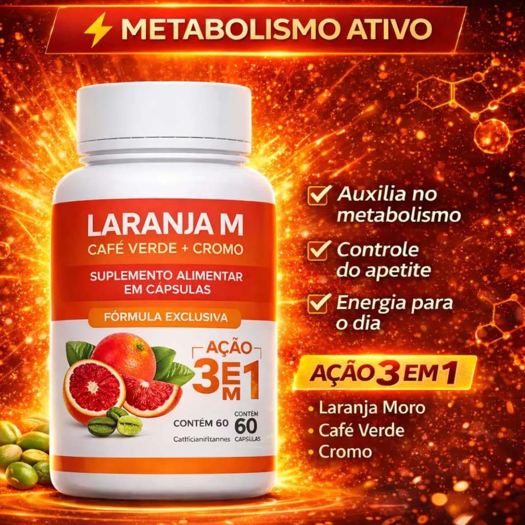 LARANJA M Premium Ação 3 em 1 - 60 Cápsulas Original