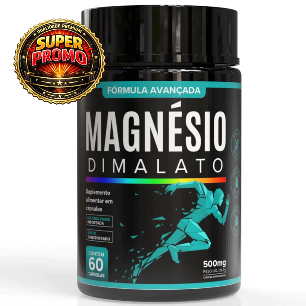 Magnésio Dimalato | Suplemento Puro e Concentrado de Alta Absorção – 60 cápsulas Original