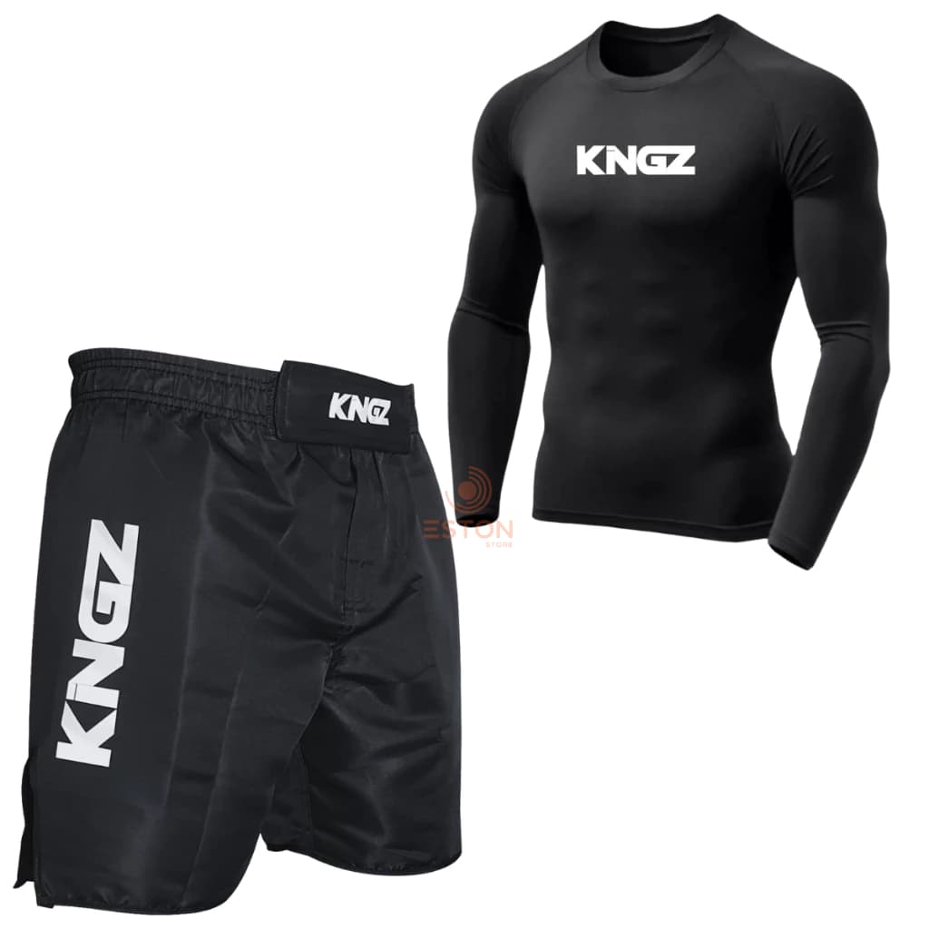 KIT BERMUDA E CAMISA MMA MUAY THAY JIU-JITSU UFC NO-GI TREINO LUTA RASH GUARD UV