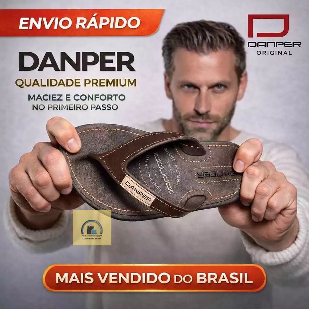 Chinelo Danper Casual Original Sandália De Dedo Confortável Leve  Solado Antiderrapante  Até 46