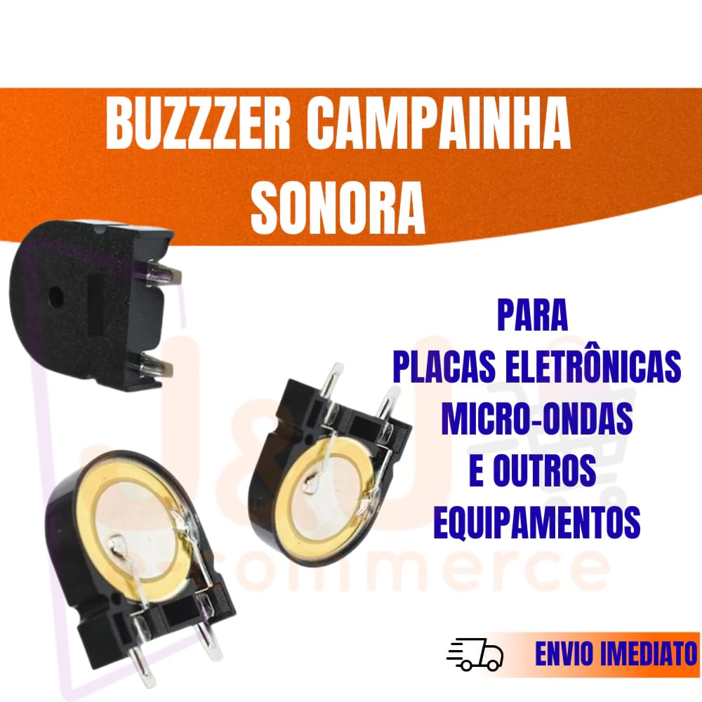 Componente Buzzer Sonoro Campainha Placas Eletrônicas Micro-ondas e Equipamentos  Kit 1 a 3 unidades