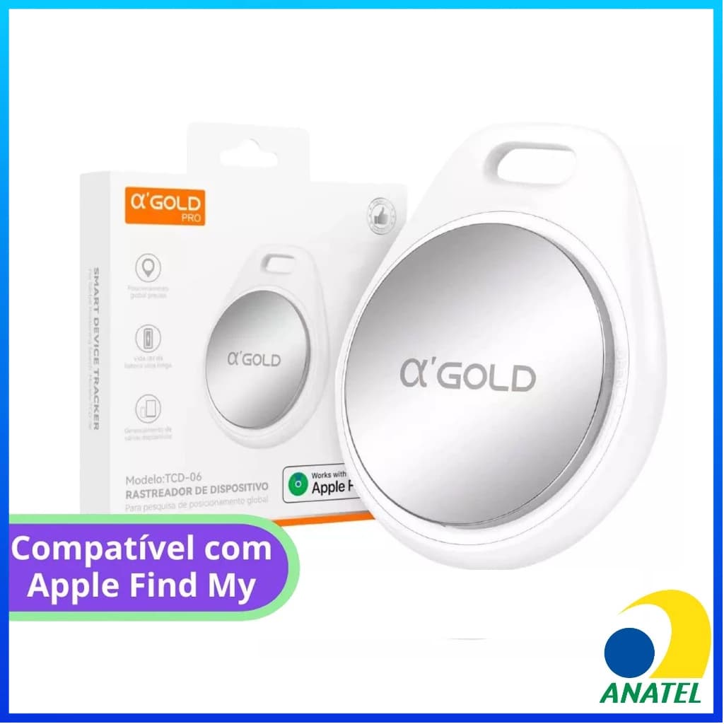 Smart Tag Rastreador Inteligente GPS  A’Gold Pro TCD-06 com Apple Find My – Localização Precisa