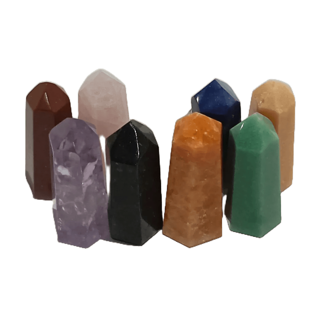 Kit de Pontas de Cristal de Quartzo com Nove Unidades