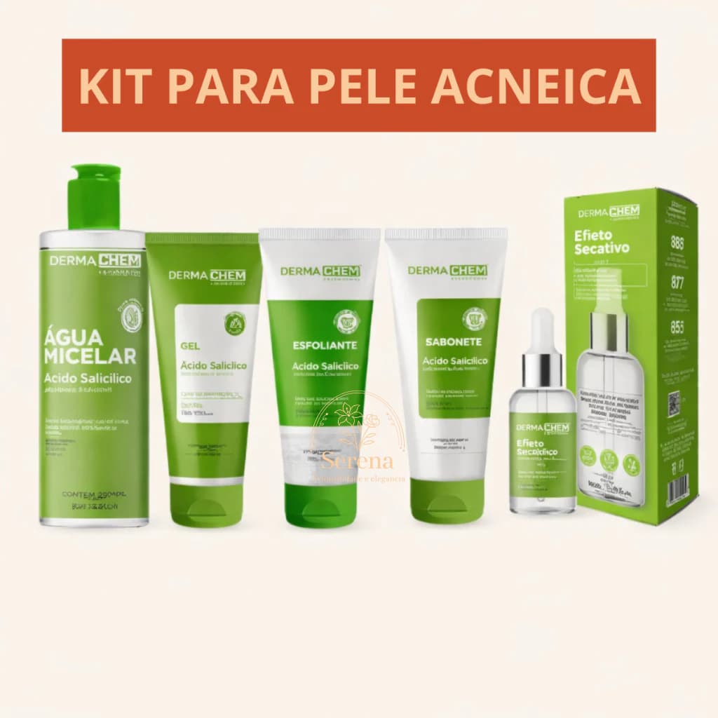 Kit Skincare Pele Oleosa E Acneica Dermachem Sabonete Esfoliante Facial Limpeza de Salicilico