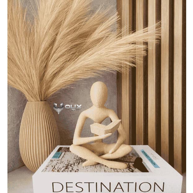 Kit Decorativo Escultura Leitor + Vaso Moderno Sala Quarto Presente Criativo Minimalista