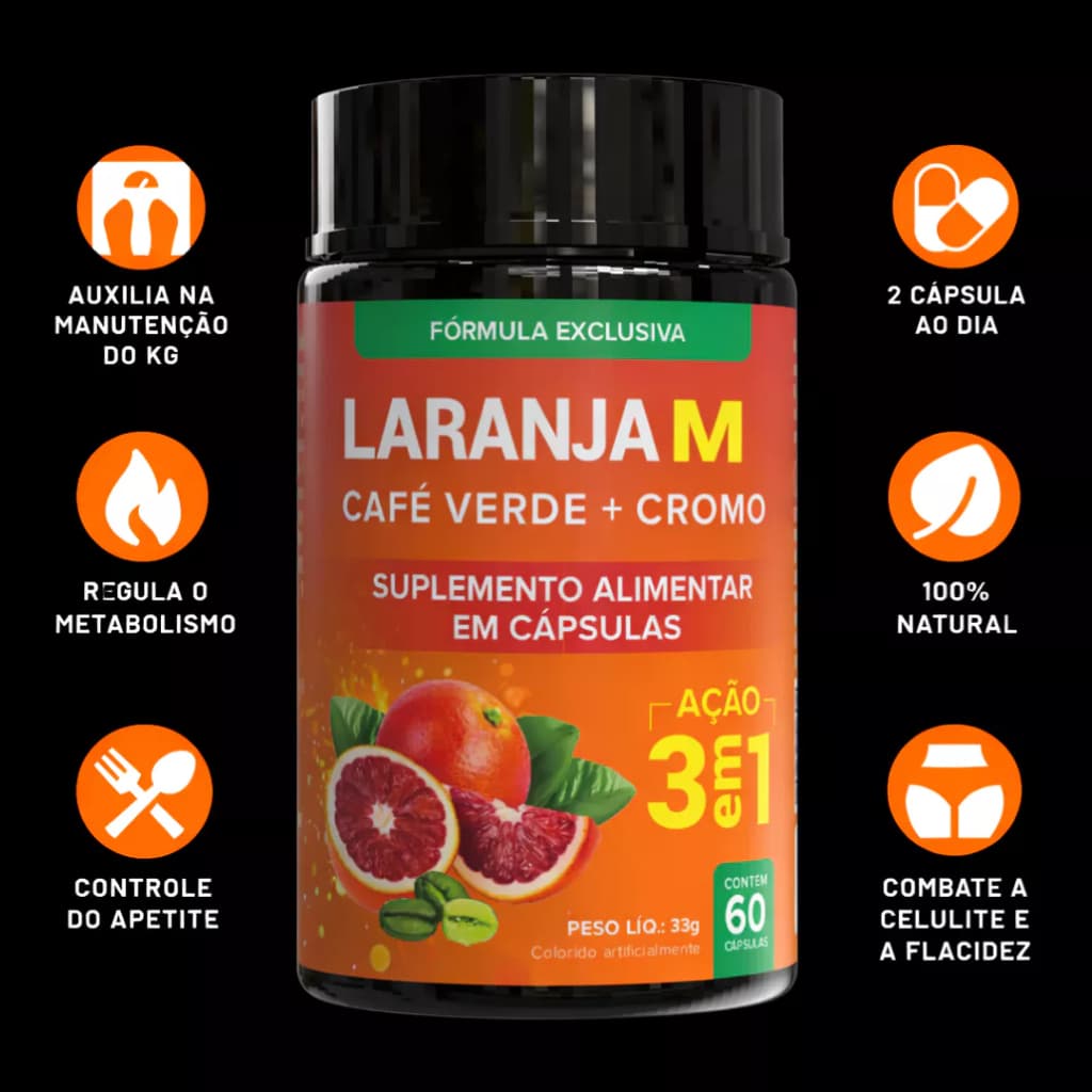LARANJA M Premium Ação 3 em 1 - 60 Cápsulas
