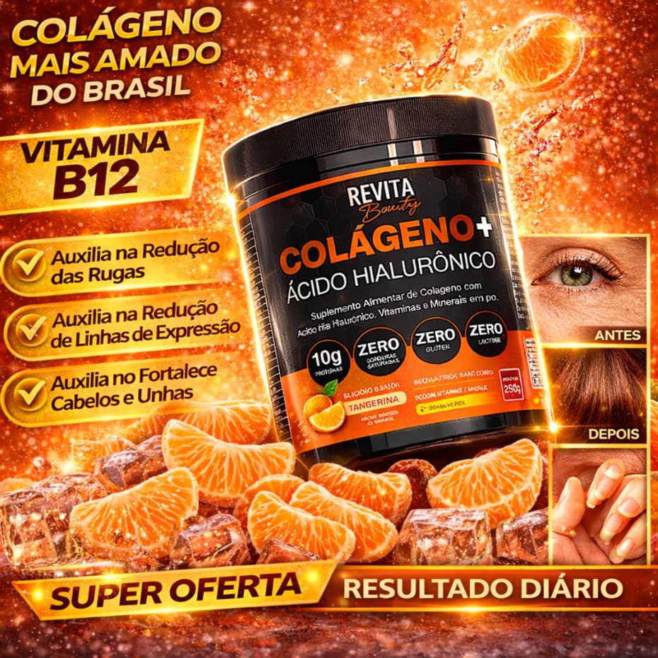 Colágeno com Ácido Hialurônico e Biotina Cabelo Pele Unha Zero Açúcar e Verisol Mix de Sabor - 250g