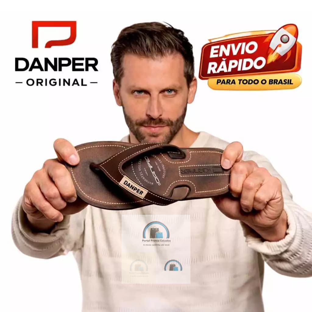 Chinelo Danper Casual Original Sandália De Dedo Confortável Leve  Solado Antiderrapante  Até 46