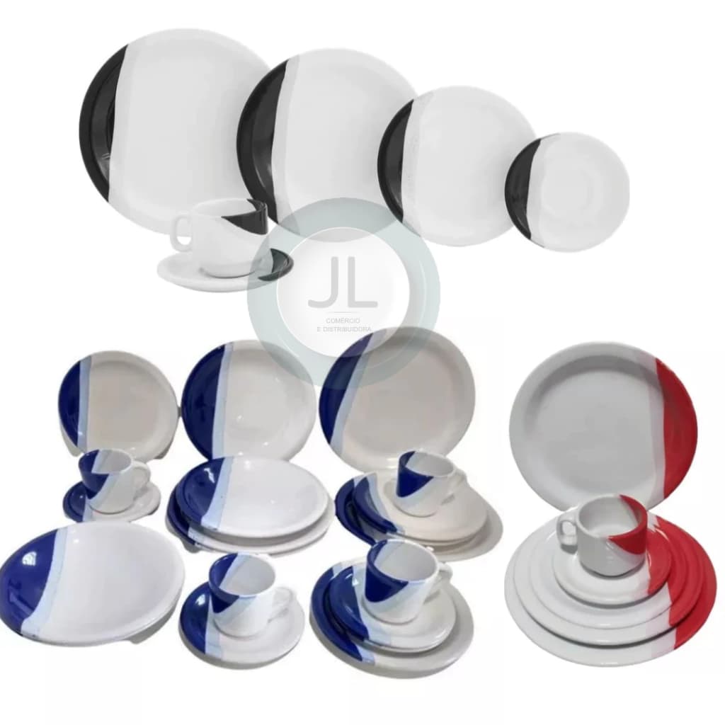 Aparelho de jantar 20 peças cerâmica. Jogo de jantar e chá. Prato raso fundo sobremesa pires xicara