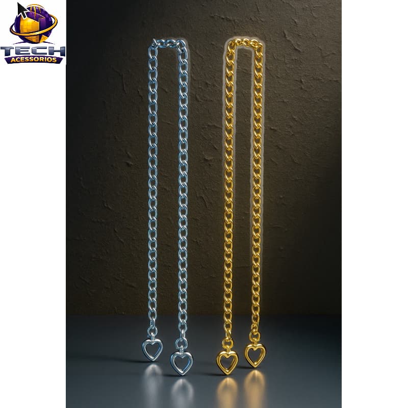 Corrente Lisa para a Alça de Bolsa de Crochê com Argola Articulada coração