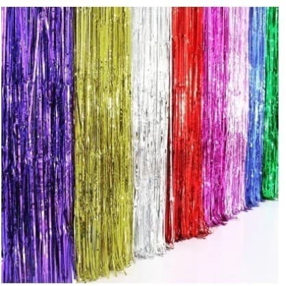 Cortina Metalizado para Festa Painel Decoração 1mx2m Fita Metalizada Várias Cores