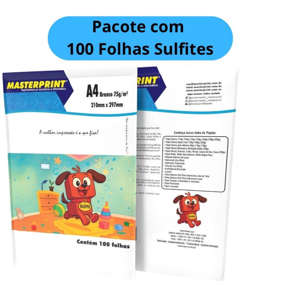 Papel Sulfite 100 Folhas A4 Premium Masterprint