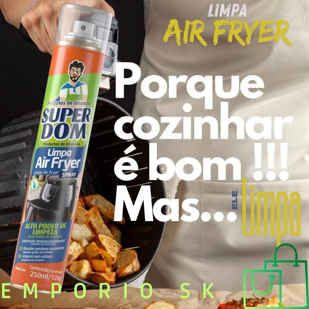 Spray Limpa Air Fryer Alto Poder De Limpeza, Dissolve A Gordura Limpeza Sem Esforço 250ml 1, 2 ou 3