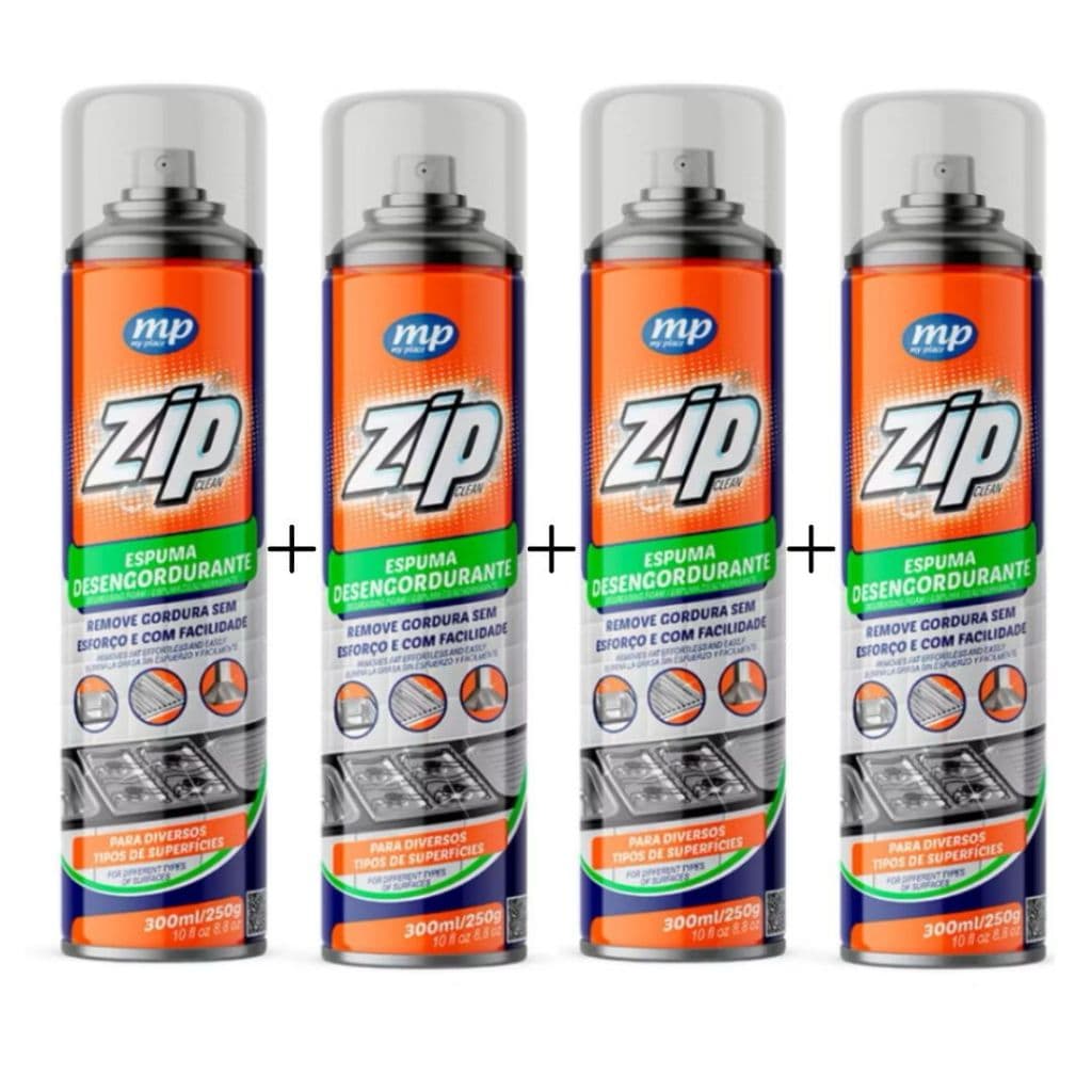 Spray Espuma Desengordurante Spray Zip Clean Limpeza 300ml