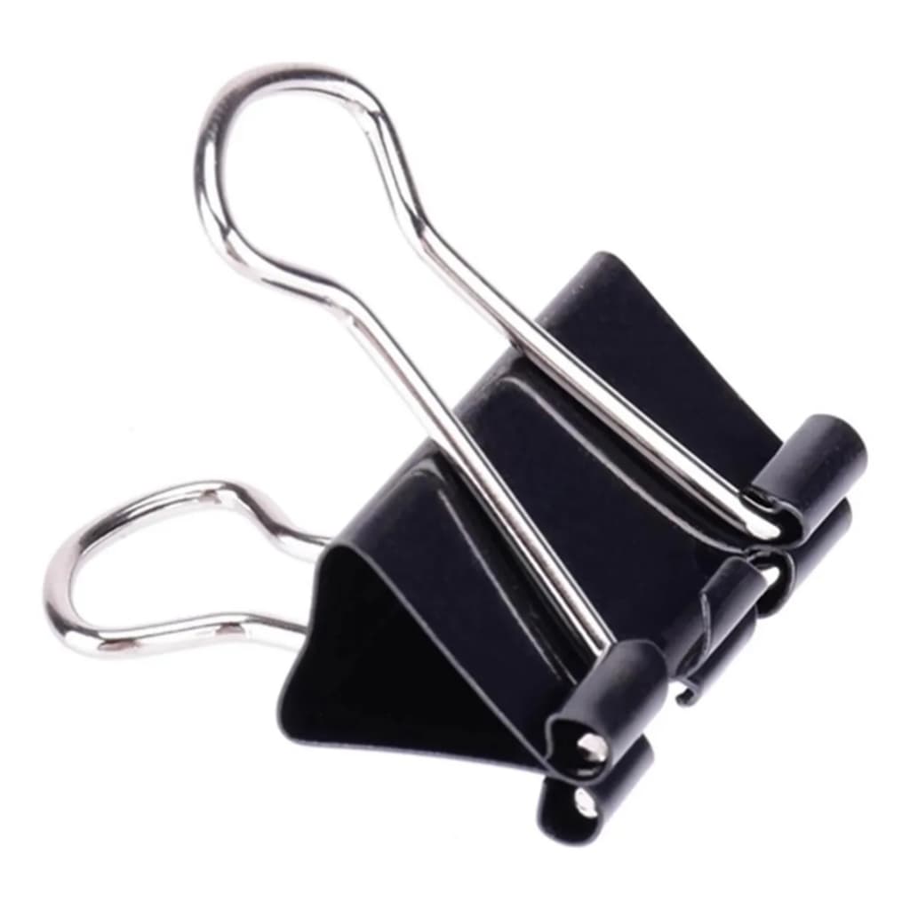 Kit Clips Borboleta Prendedor De Papel Binder 25mm e 51mm Preto