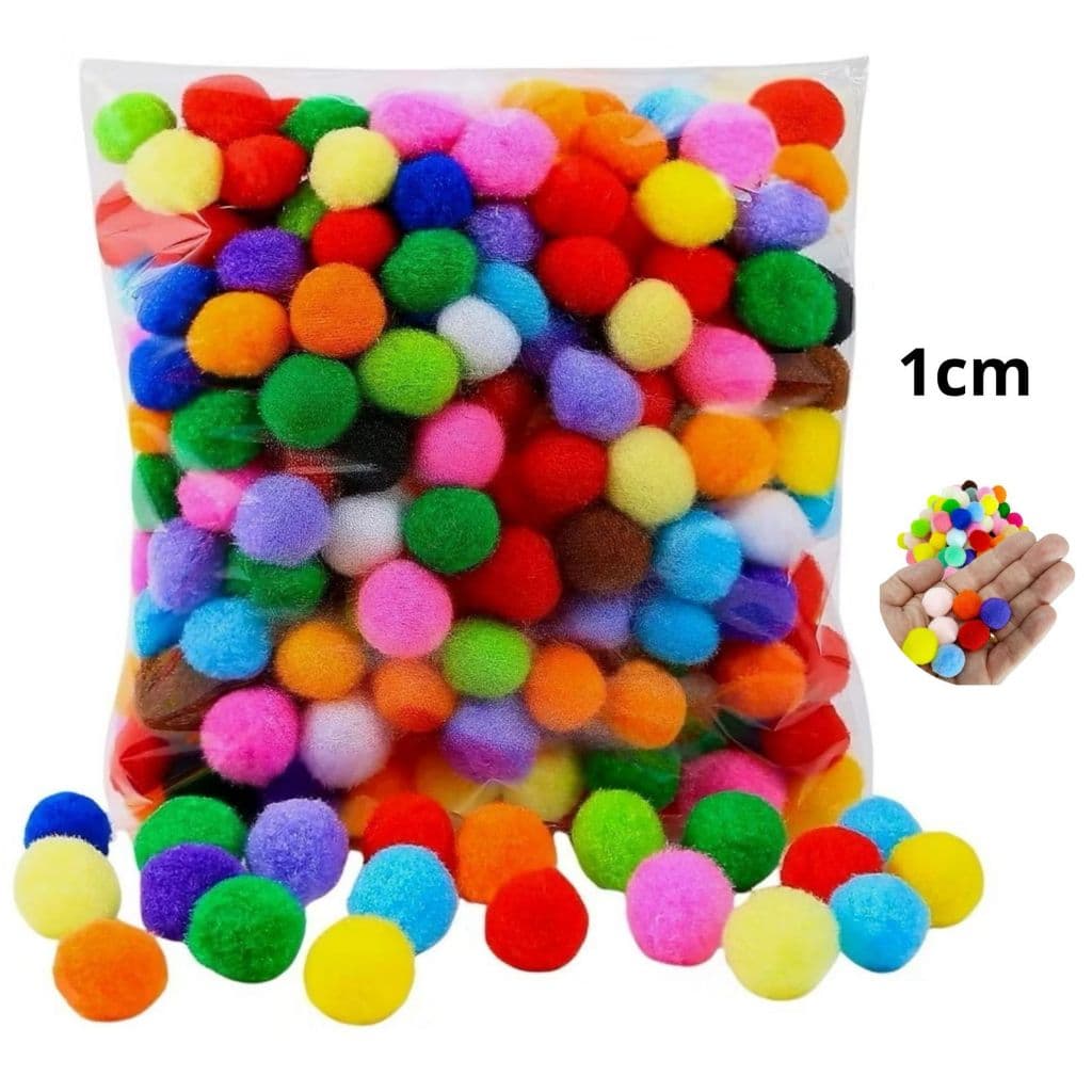 Kit Mini Pompom 1cm Coloridos Sortido Bolinha Poliéster Coloridos
