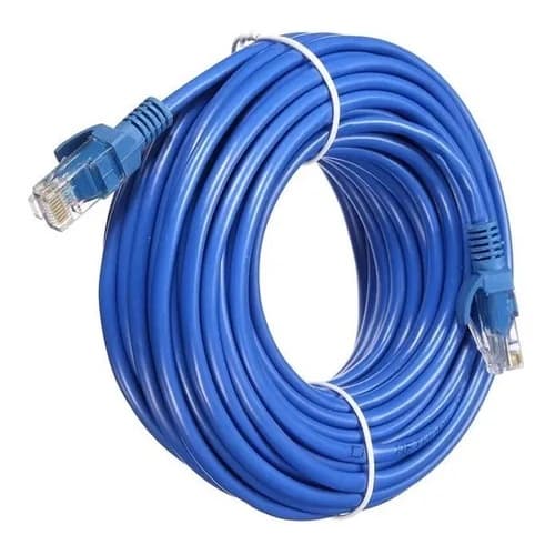 Cabo De Rede 20 Metros Crimpado Montado Rj45 Ethernet Cat5e Lan Azul