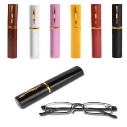 Elegante Caixa De Caneta Portátil Ultra Fino Moldura Metálica Homens Mulheres Com Presbiopia