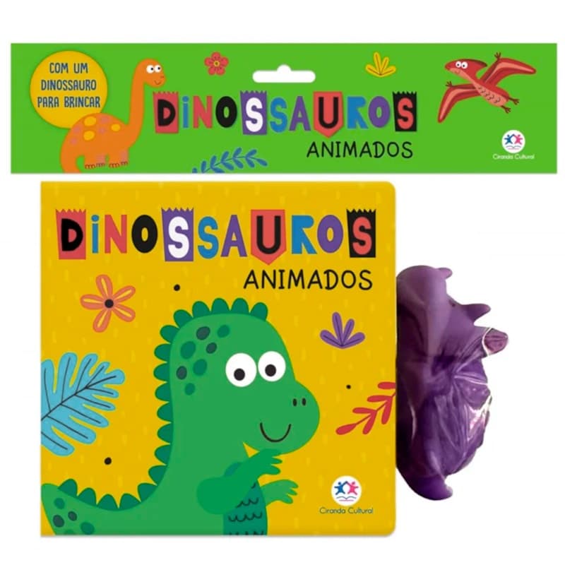 Livro Dinossauros Animados | Livro de Banho | Com Dinossauro Para Brincar