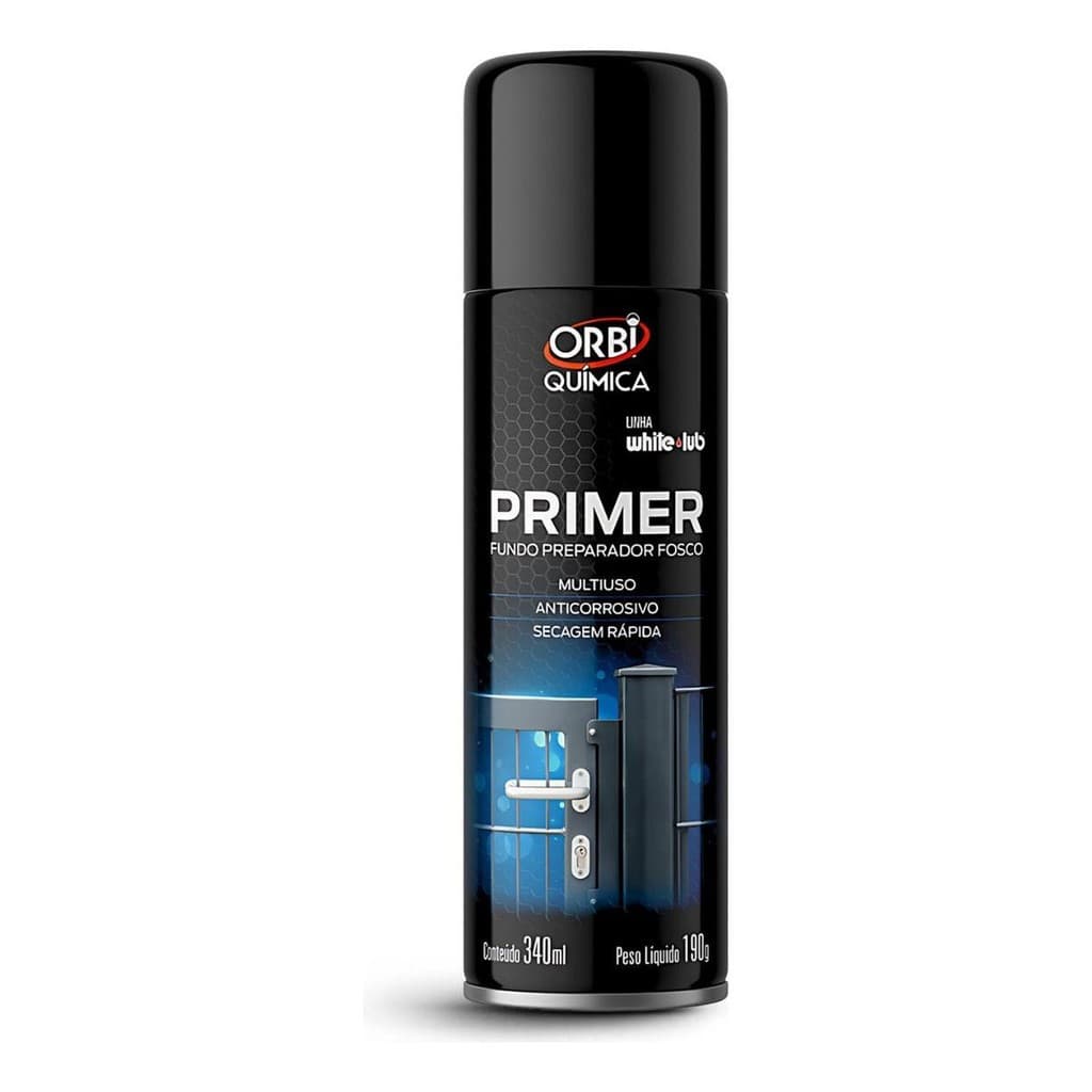 Tinta Primer Anti-ferrugem Spray Cinza Orbi 340ml