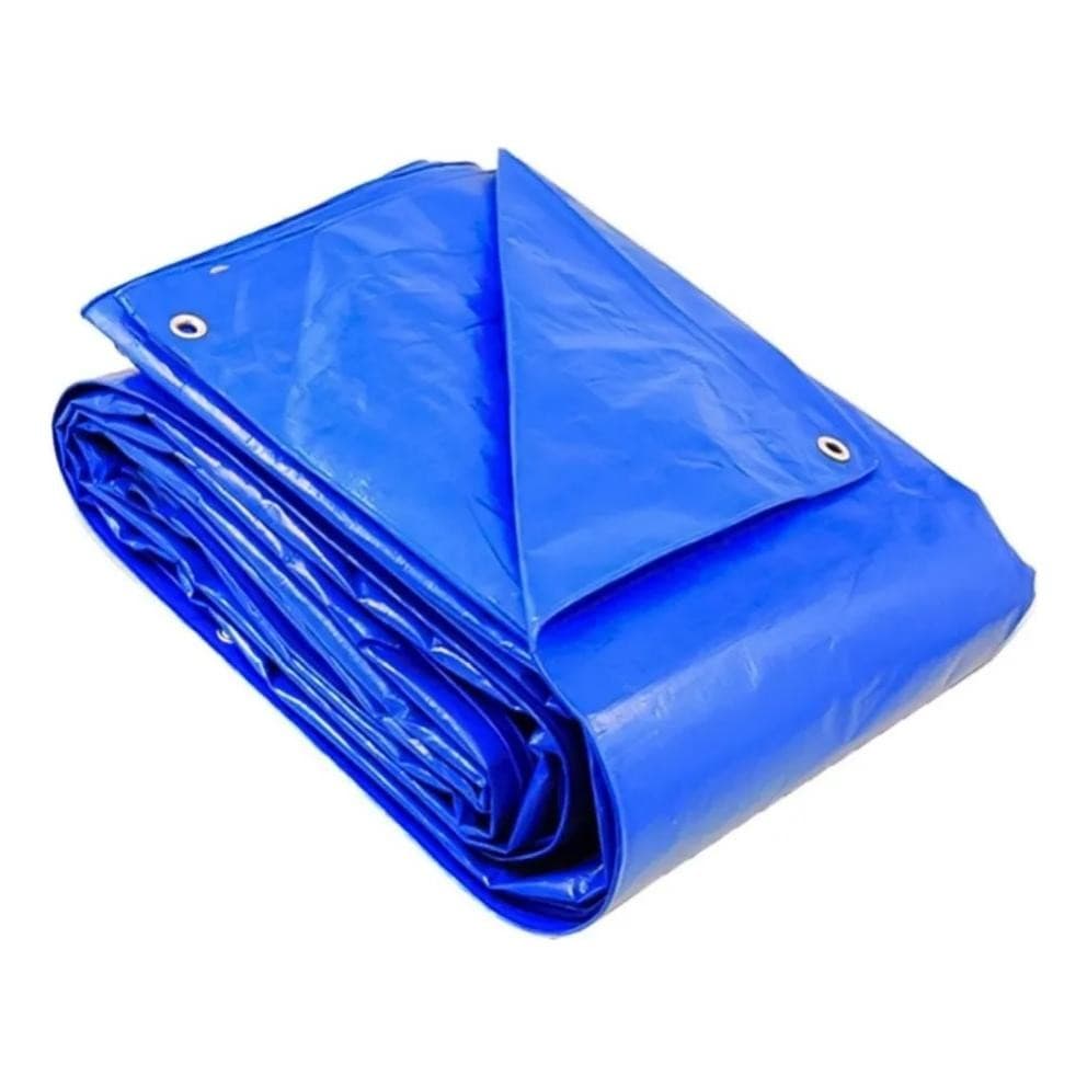 Lona Azul 4x4m  Ideal P Obra, Camping E Proteção