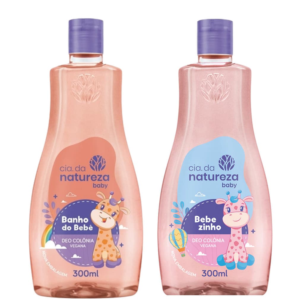 Kit C/2 Cia da Natureza Baby - Deo Colônia Banho do Bebê 300ml + Deo Colônia Bebezinho 300ml