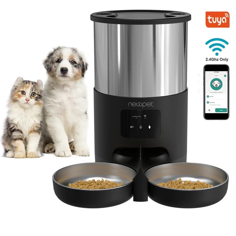 Newpet Alimentador Automático 5L WiFi + APP Controle Remoto Para Cães De Gatos Inteligente -Bivolt
