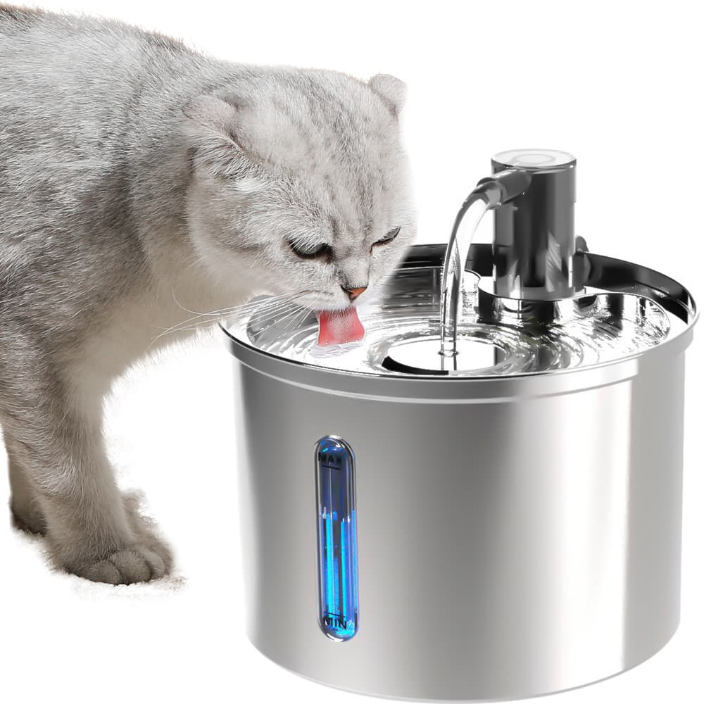 Newpet Fonte Gato 3L Automática De Aço Inoxidável Para Cães Fácil De Limpar Ultra Silencioso Adequado Gatos BIVOLT