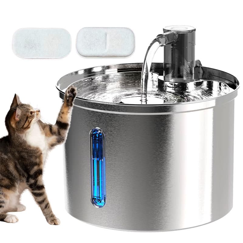 Newpet Bebedouro De Aço Inoxidável 3L Para Cães Gatos Automático Animais Domésticos Gatos Fonte 5V USB Alimentado BIVOLT