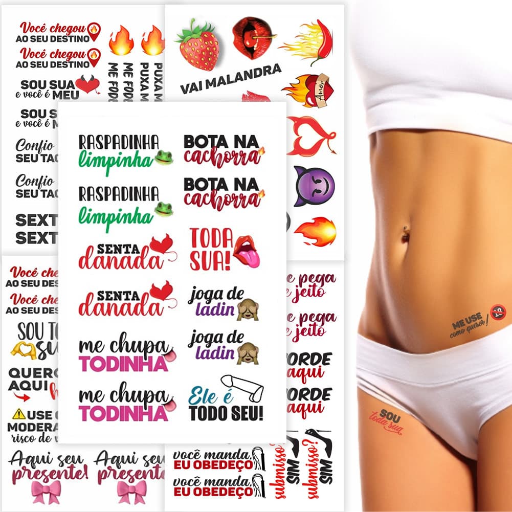 69 Tatuagens Temporária Intima Pós Depilação - Tatuagens Fake Sedução