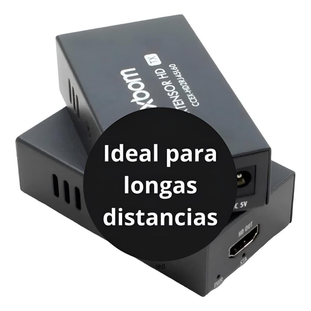 Extensor Hd Video Exbom Ccex-hd2rj45l60 Rede 2 Portas 5v 60m