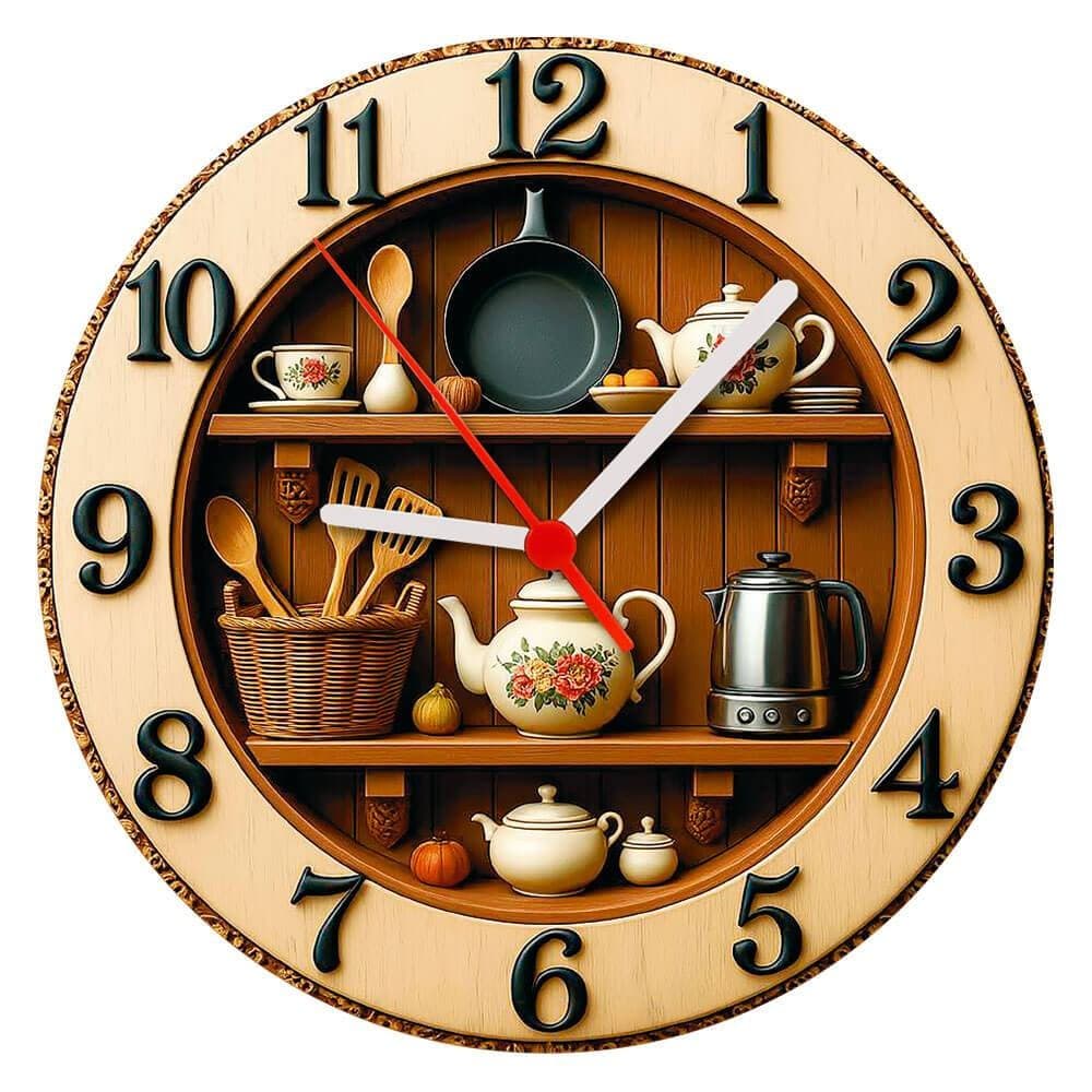 Relogio de Parede com Efeito 3D Cozinha(17) presente