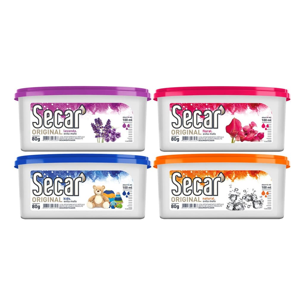 Kit C/ 4un Anti Mofo Secar 80g - Desumidificador, Armario