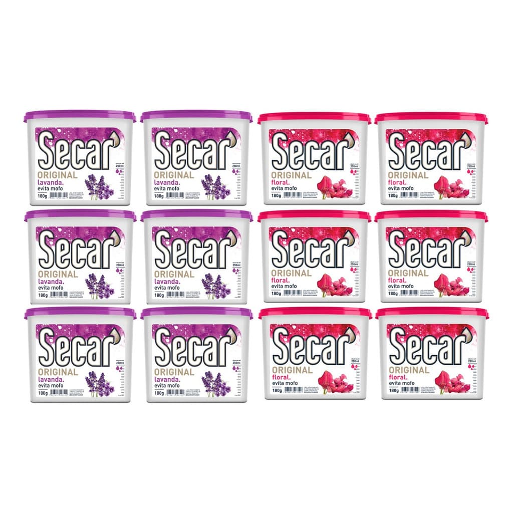 Kit C/ 12un Anti Mofo Secar 180g - Desumidificador, Armario