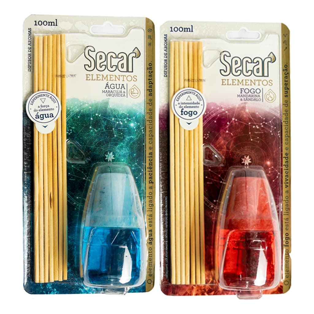 Kit C/2un Difusor de Aromas Secar Elementos 100ml