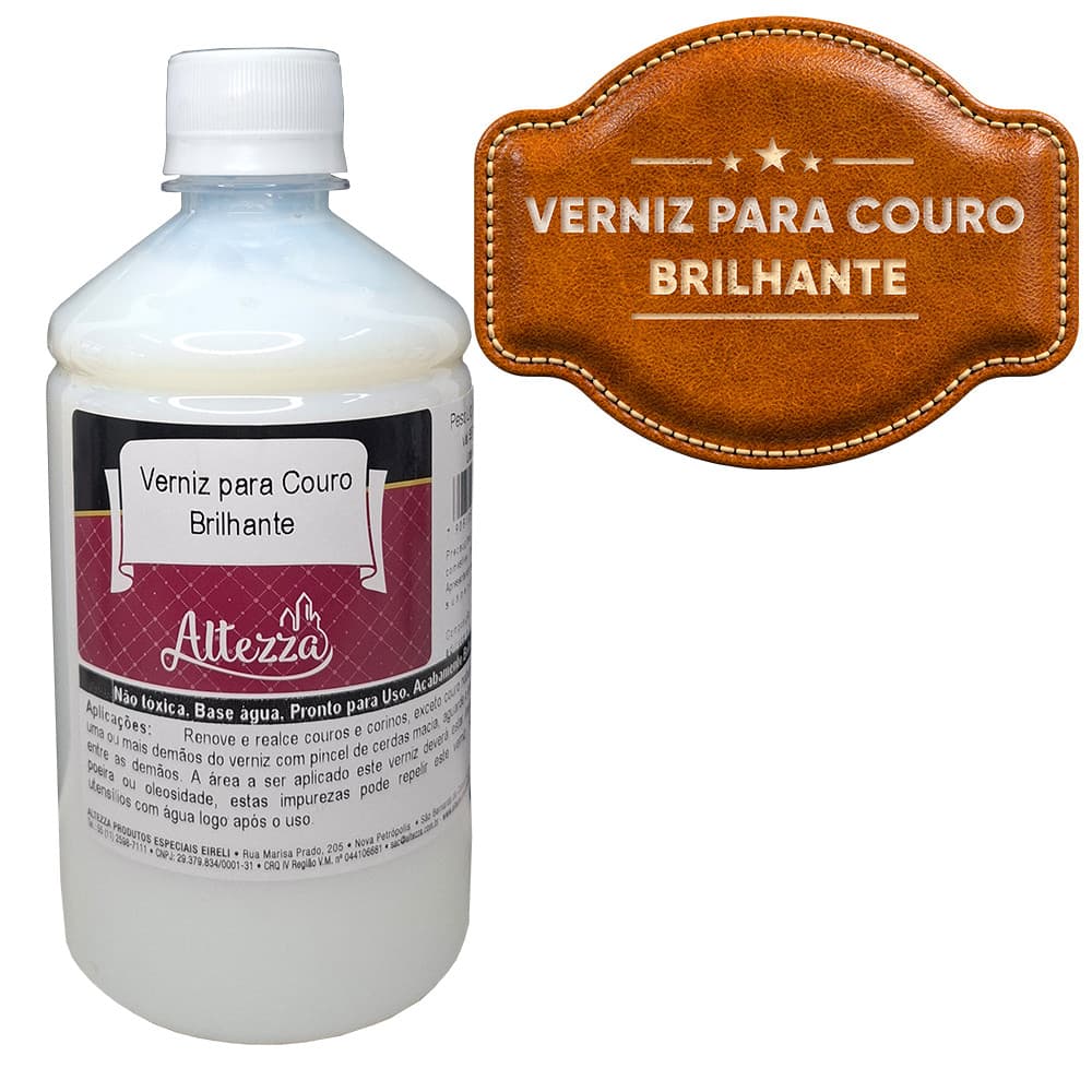 Verniz Para Couro Altezza 500 Ml - Base De Água Brilhante