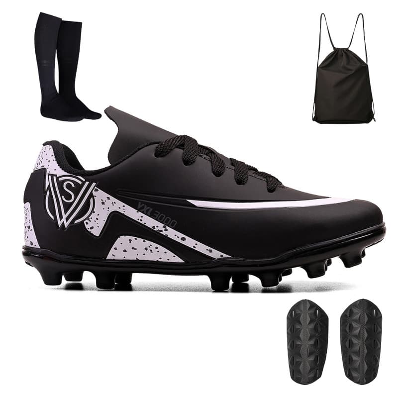 Kit Chuteira Infantil Resistente Trava + Mochila + Meião + Caneleira