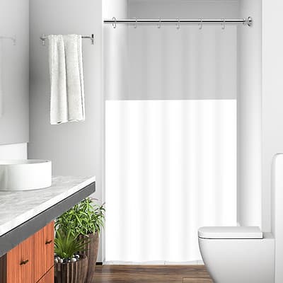 Cortina De Chuveiro Box c/ Visor Vinil e Pvc - Cores Variadas