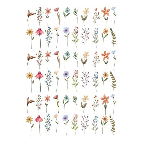 Decalque Porcelana Forno Caseiro - Mix Flores Silvestres