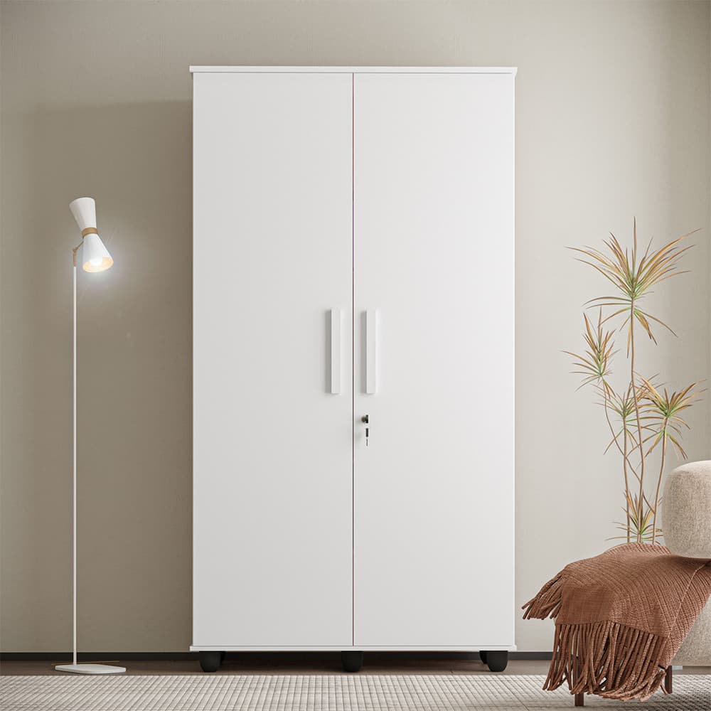 Armario Multiuso Ouro Amplo e Resistente Ideal para Lavanderia Alimentos e Ultilidades Branco