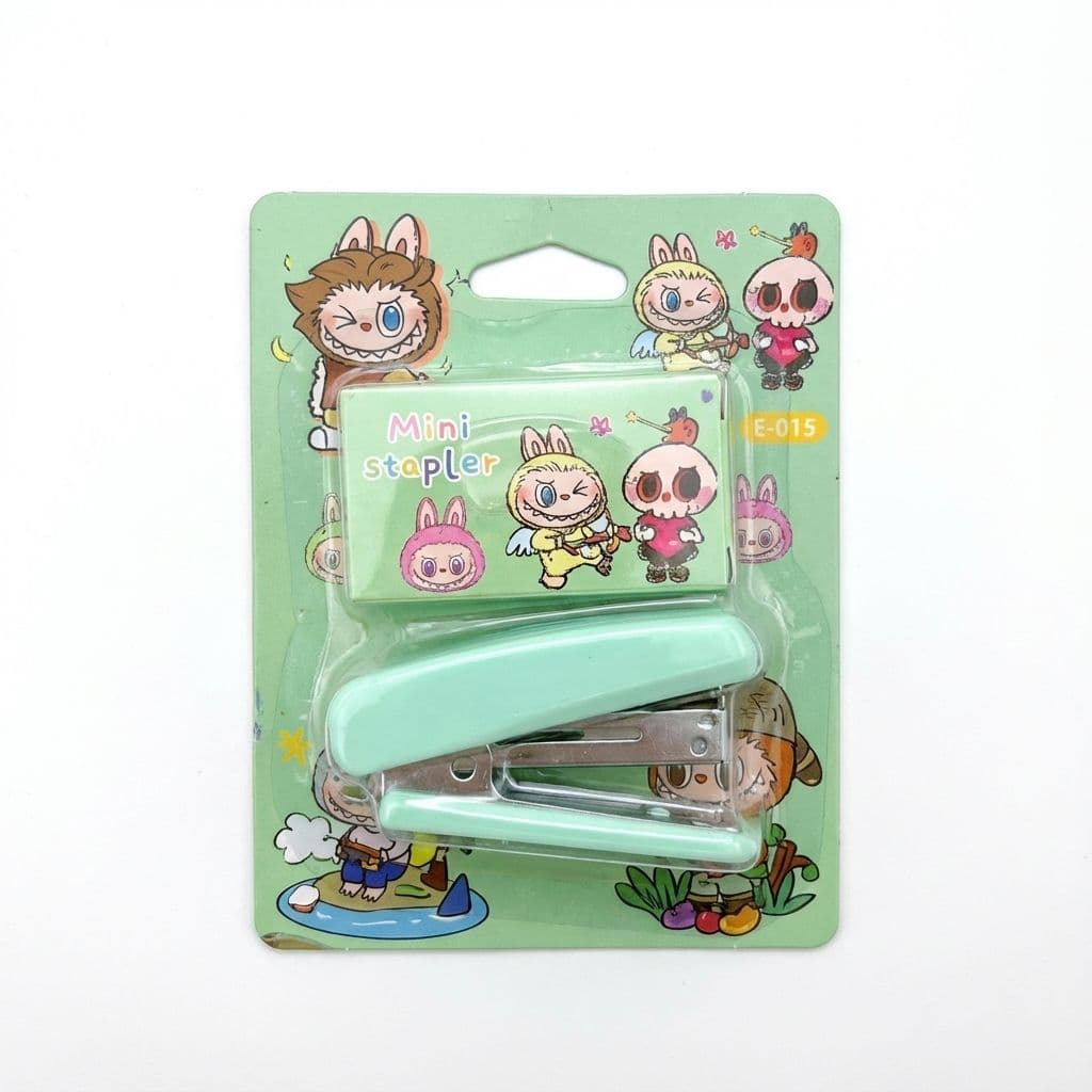 Mini Grampeador Fofo Cores Candy + Grampos - Ideal para Lembrancinha e Escola