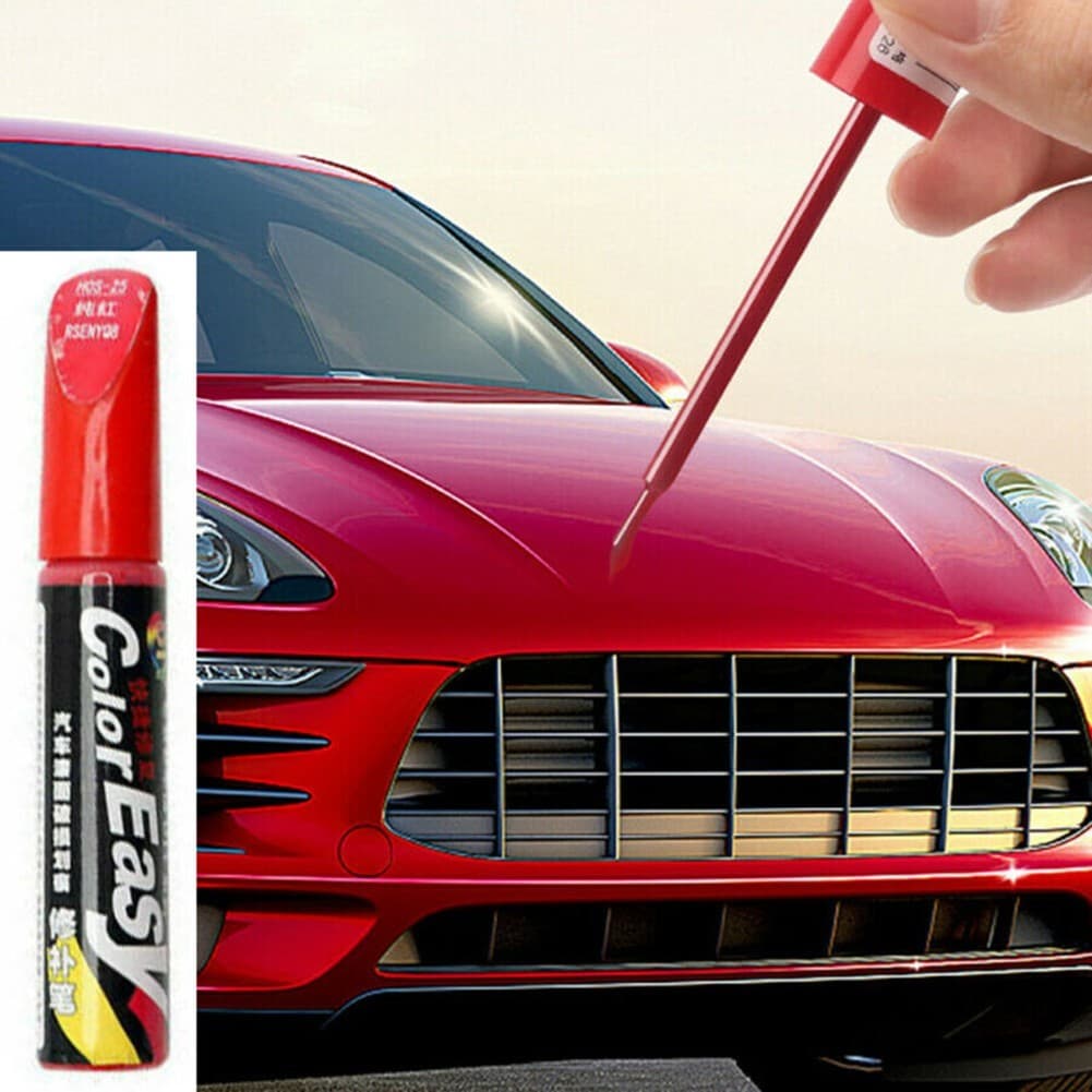 ⭐ Envio Rápido Reparação De Pintura De Carro Vermelho Para Caneta Removedor De Arranhões Retoque Aplicador De Casaco Fer