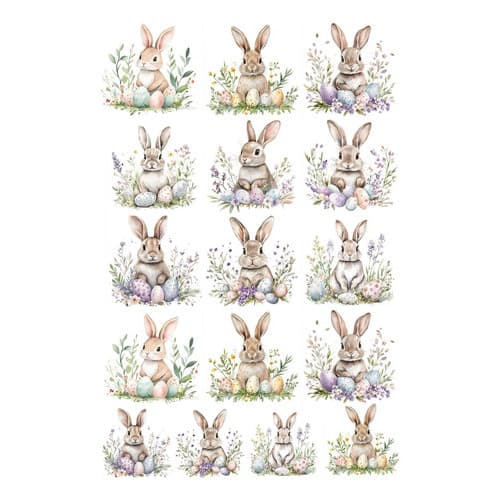 Decalque Porcelana Forno Caseiro - Páscoa Coelhos