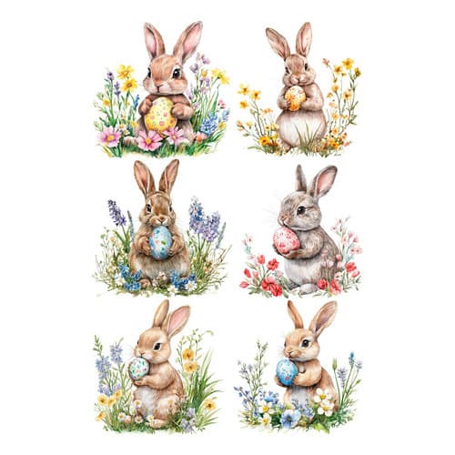 Decalque Porcelana Forno Caseiro - Páscoa Coelho M